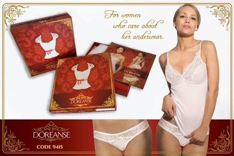 Micro Modal ve Lycra Gelin Atlet-Külot Takımı Doreanse 9415 - Ekru