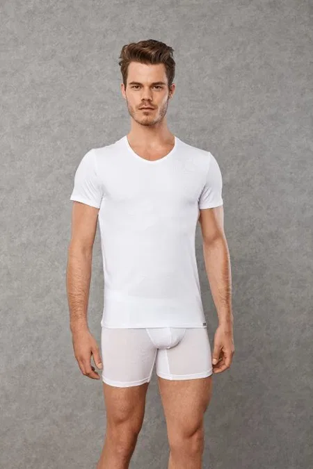 Pamuklu Esnek Askılı T-Shirt Doreanse 2800 - Beyaz