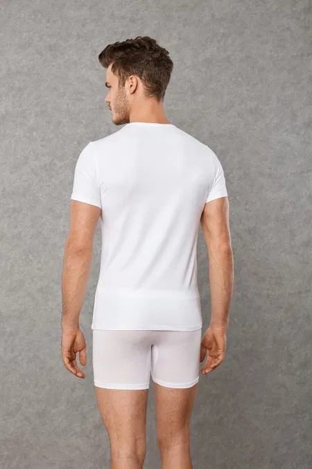 Pamuklu Esnek Askılı T-Shirt Doreanse 2800 - Beyaz