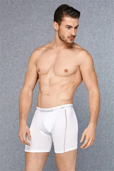 Pamuklu Esnek Bel Lastiği Erkek Boxer Doreanse 1780 - Beyaz