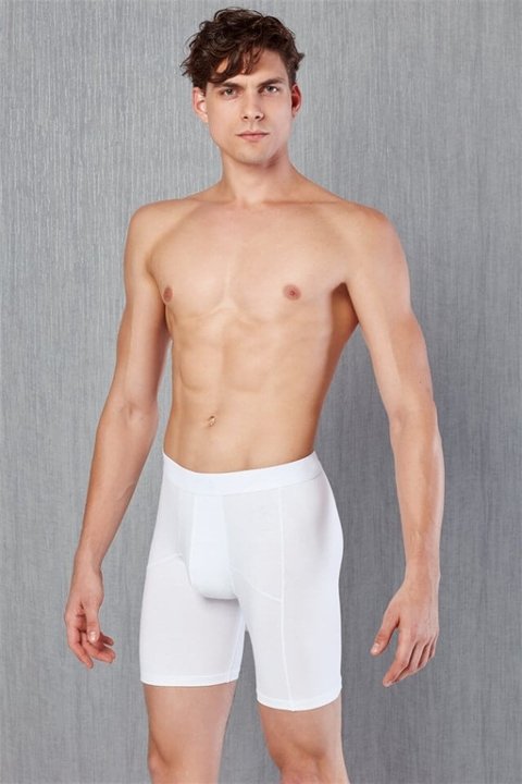 Pamuklu Esnek Bel Lastiği Erkek Boxer Doreanse 1792 - Beyaz