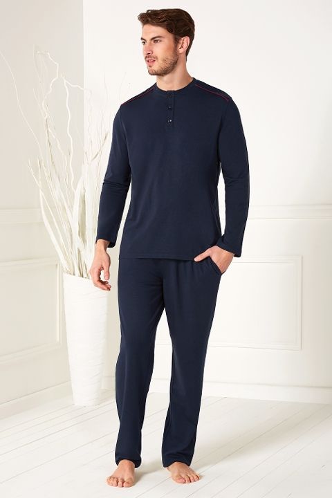 Modal Cotton Erkek T-Shirt & Pantolon Takım Doreanse 4500 - Lacivert