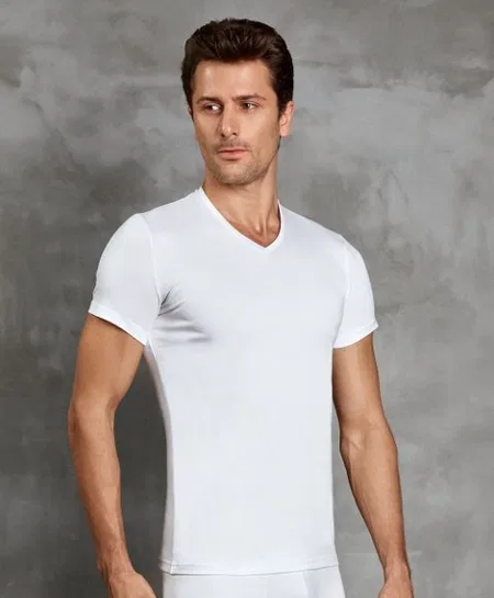 Viloft Termal V-Yaka Kısa Kollu T-Shirt Doreanse 2890 - Siyah