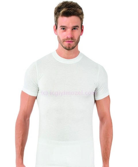 Bambu Koton O Yaka Erkek Atlet Öztaş 1932 - Beyaz