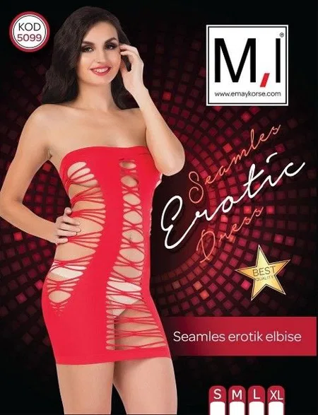 Emay Dikişsiz Seksi Elbise Emay 5099