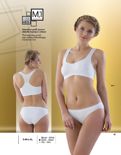 Dikişsiz Toparlayıcı Tam Kap Sütyen Emay 4025 - Beyaz