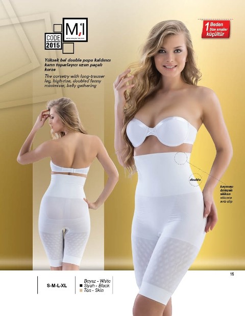 Dikişsiz Yüksek Bel Toparlayıcı Korse Emay 2015 - Beyaz