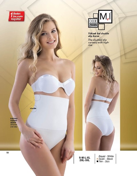 Dikişsiz Kompresyonlu Toparlayıcı Korse Emay 2009 - Beyaz