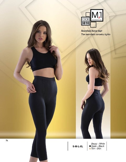 Dikişsiz Yüksek Bel Korse Tayt Emay 3810 - Siyah