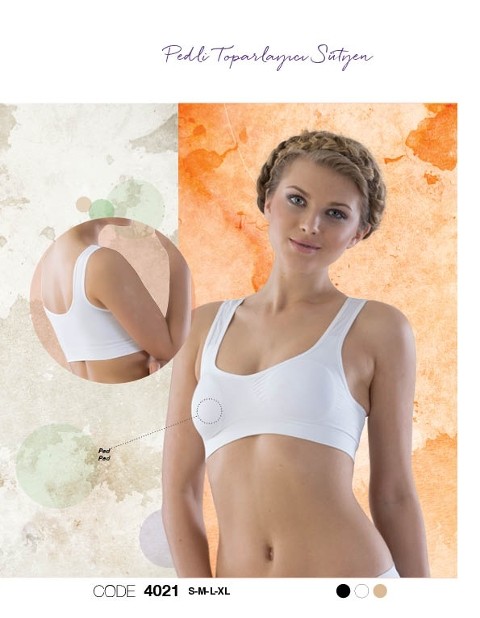 Pedli Toparlayıcı Dikişsiz Sütyen Emay 4021 - Beyaz