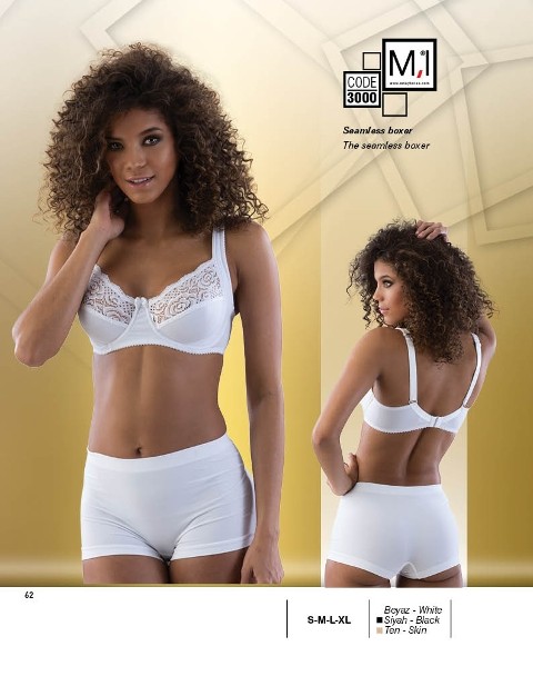 Dikişsiz Yapı ve Kompresyon Özellikli Boxer Korse Emay 3000 - Beyaz