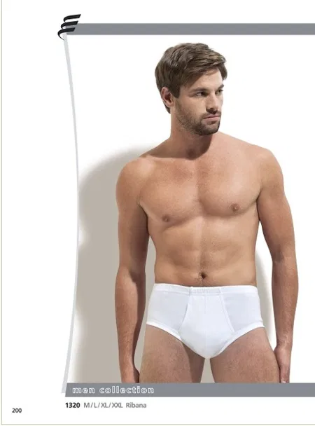 Pamuklu Ribana Bantlı Erkek Slip Erdem 1320 - Beyaz