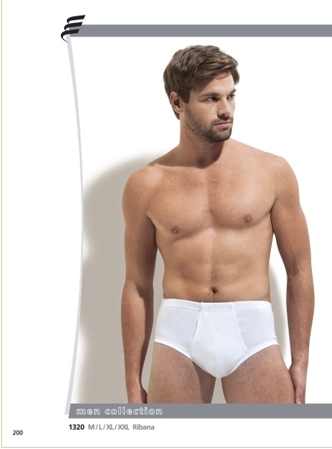 Pamuklu Ribana Bantlı Erkek Slip Erdem 1320 - Beyaz