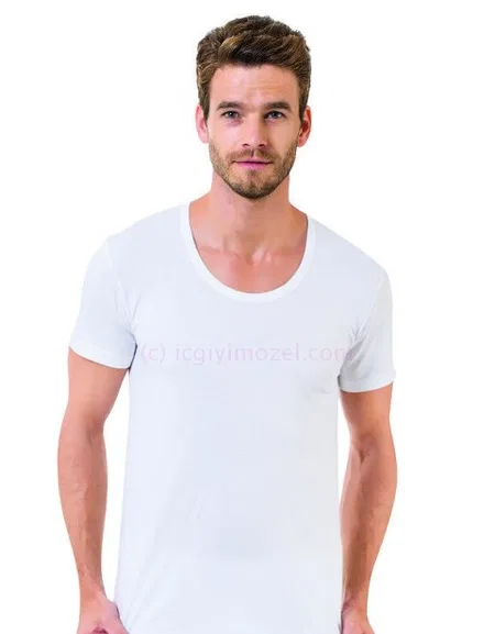 Pamuklu Açık Yaka Bisiklet Atlet Öztaş 1091