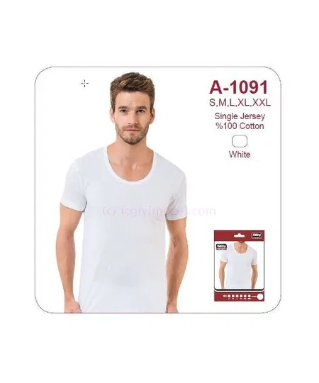 Pamuklu Açık Yaka Bisiklet Atlet Öztaş 1091 - 2