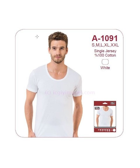 Pamuklu Açık Yaka Bisiklet Atlet Öztaş 1091 - 2