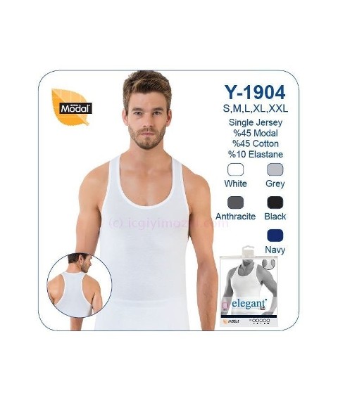 Modal Pamuklu V Yaka Erkek Atlet Öztaş 1904 - Beyaz