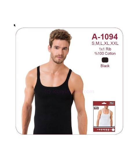 İnce Askılı Ribana Atlet Siyah Öztaş 1094 - 2