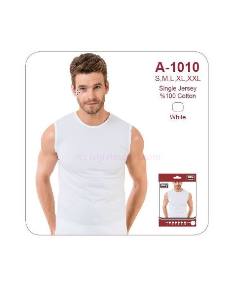 Kolsuz Sıfır Yaka Pamuklu Atlet Öztaş 1010 - Görsel