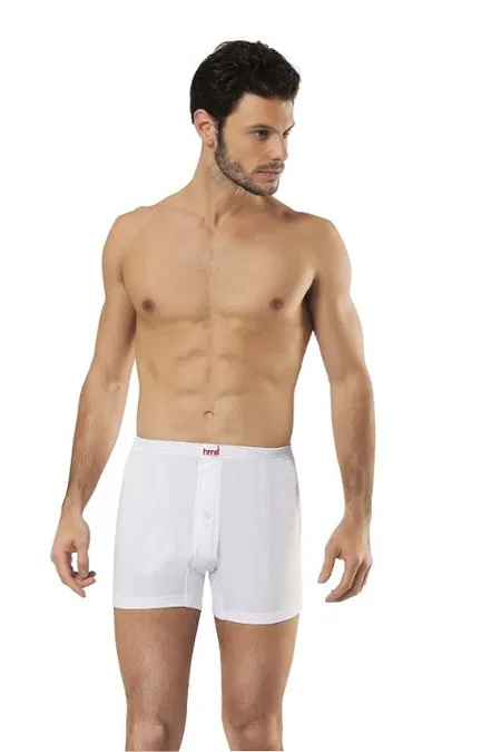 Pamuklu Esnek Bel Lastiği Erkek Boxer HMD 206 - Beyaz
