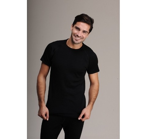 Kısa Kollu Termal Fanila Siyah Has Yün 13