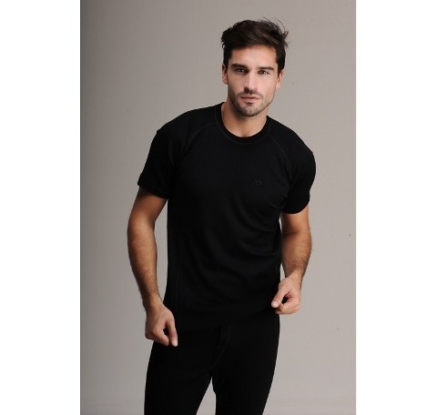 Kısa Kollu Termal Fanila Siyah Has Yün 13 - 2