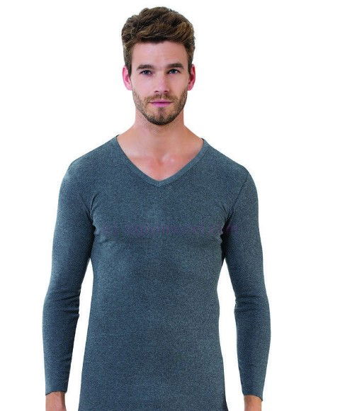 Siyah Ribana Uzun Kol V Yaka Erkek Atlet Öztaş 1007