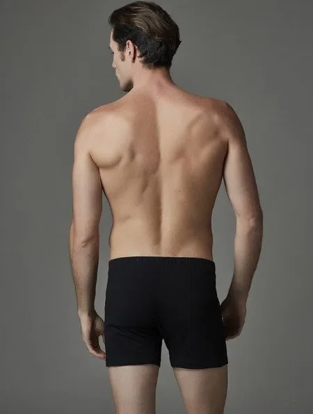 Pamuklu Esnek Bel Lastiği 2'li Boxer Eros 033 - Siyah