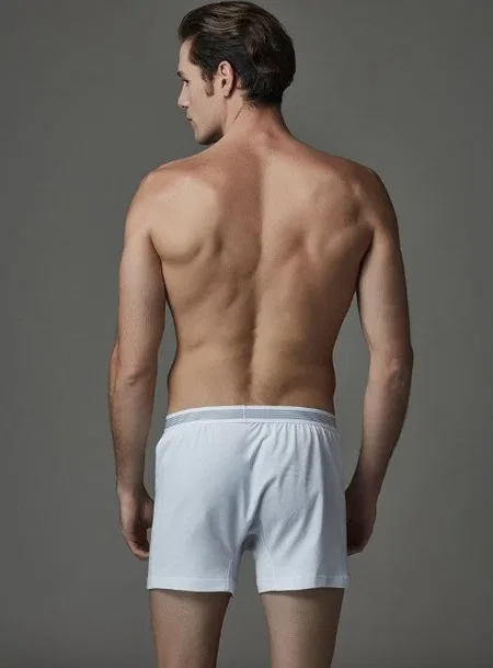 Pamuklu Düz Dikiş Erkek Boxer Eros 035 - Beyaz