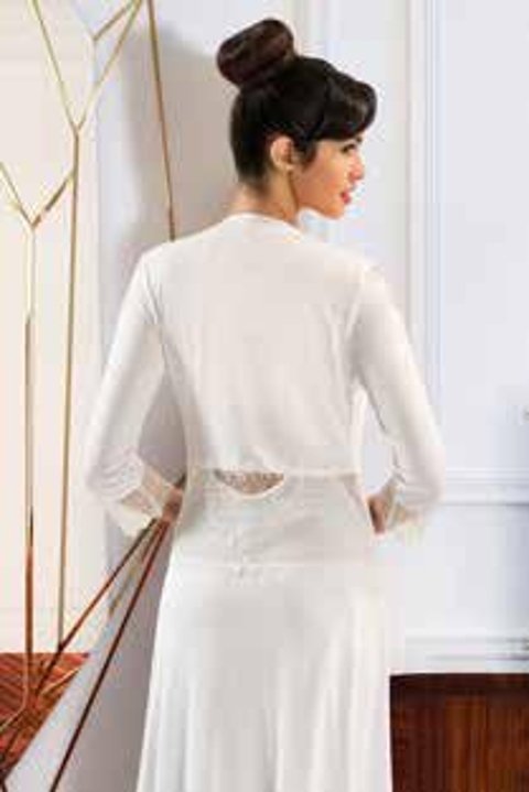 Pembe ve Siyah-Gri Renk Seçenekleri ile Fantazi Gecelik Sabahlık Takım XSES 1453 - Pudra