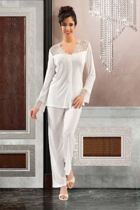 Nefes Alabilir Siyah-Gri Fantazi Gecelik Sabahlık Takım XSES 3001 - 2