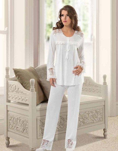 Esnek Pamuklu Kadın Pijama Takımı XSES 2130