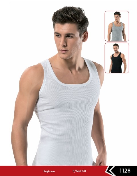 Fitilli Pamuklu Erkek Atlet Erdem 1128 - Beyaz