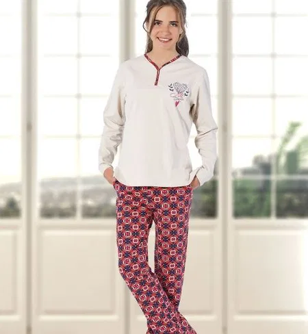 HMD Kapri Kesim Pamuklu Pijama Takımı HMD 5285