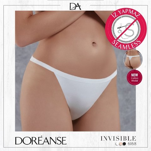 İnce İp Detaylı Minimal String Külot Doreanse 6168 - Beyaz