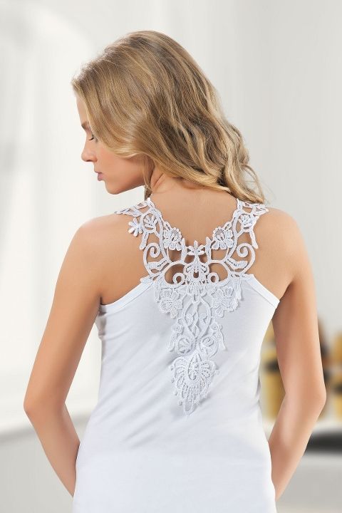 Güpür Detaylı Pamuklu Atlet HMD 2411