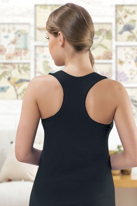 Pamuklu Likralı Sporcu Atlet Kadın HMD 2413 - Siyah