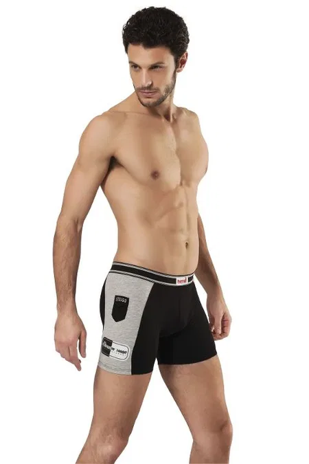 Pamuklu Esnek Bel Lastiği Erkek Boxer HMD 307 - Siyah