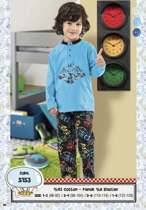 HMD Pamuklu Anti-Alerjik Çocuk Pijama Takımı HMD 5153