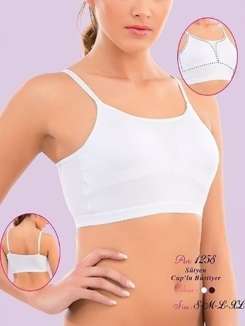 Balensiz Dantel Detaylı Büstiyer İMER 1258 - Beyaz