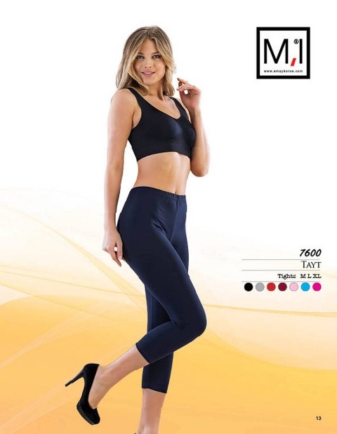 Yüksek Bel Kapri Ligral Tayt Emay 7600 - Siyah