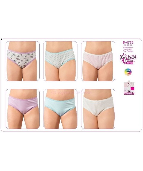 Pamuklu Esnek Bel Lastiği Kız Çocuk Külot  Öztaş 4723 - Renkli