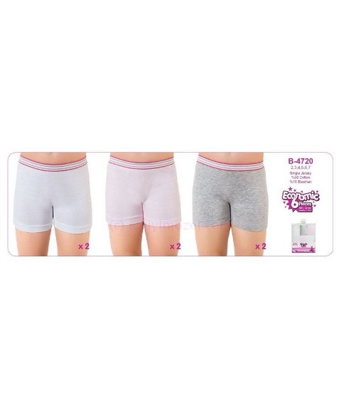 Pamuklu Esnek Lastik Kız Çocuk Şort  Öztaş 4720 - Renkli