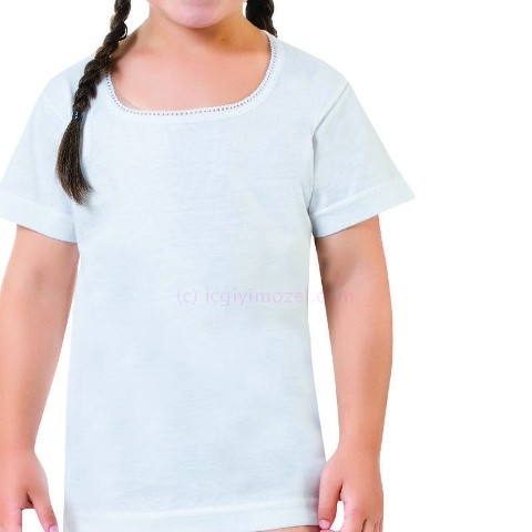 Dantelli Pamuklu Yarım Kollu Atlet Kız Çocuk Öztaş 4002