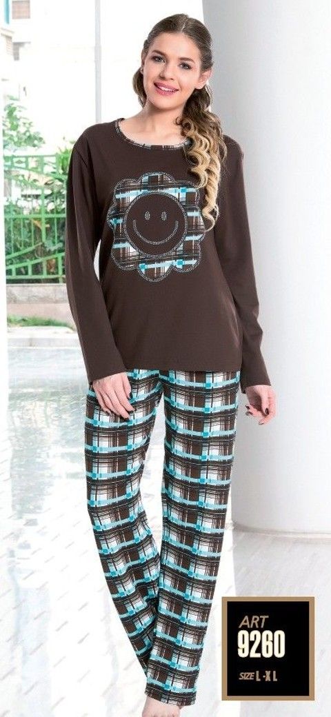 Lady Penye ve likra karışımlı taytlı pijama takımı Lady 9260