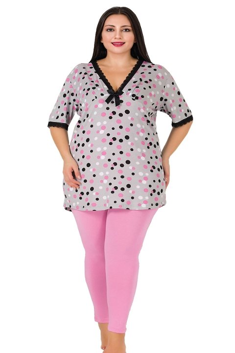 Lady Penye Likra Büyük Beden Pijama Takımı Lady 415