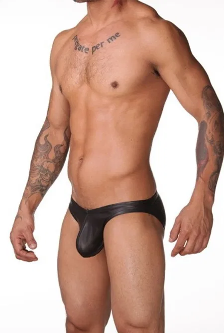 Merry See Deri Seksi Erkek Slip - Siyah