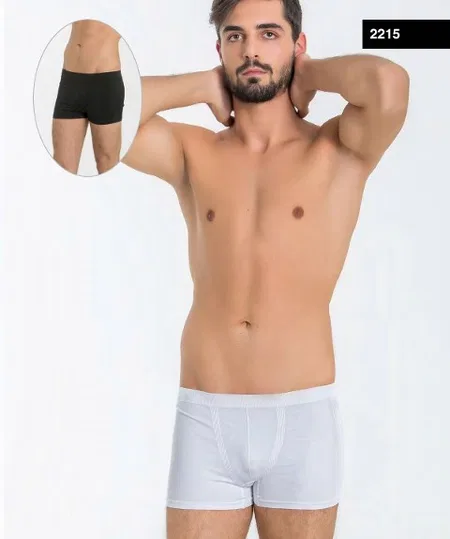 Pamuklu Elastan Dikişli Boxer Miss Fit 2215 - Beyaz