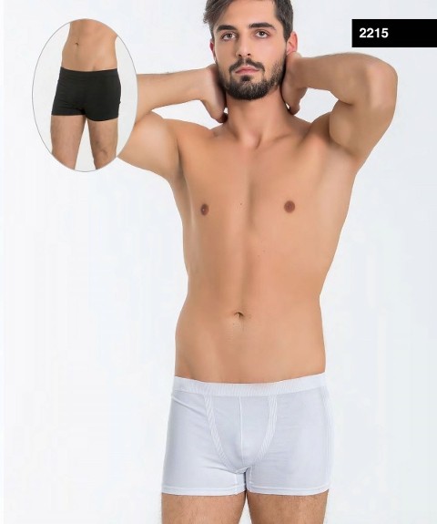 Pamuklu Elastan Dikişli Boxer Miss Fit 2215 - Beyaz