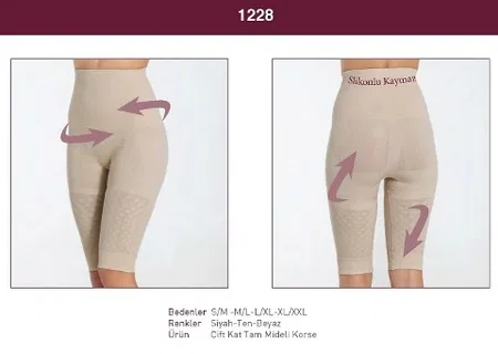 Çift Kat Yüksek Bel Korse Miss Fit 1228 - Ten
